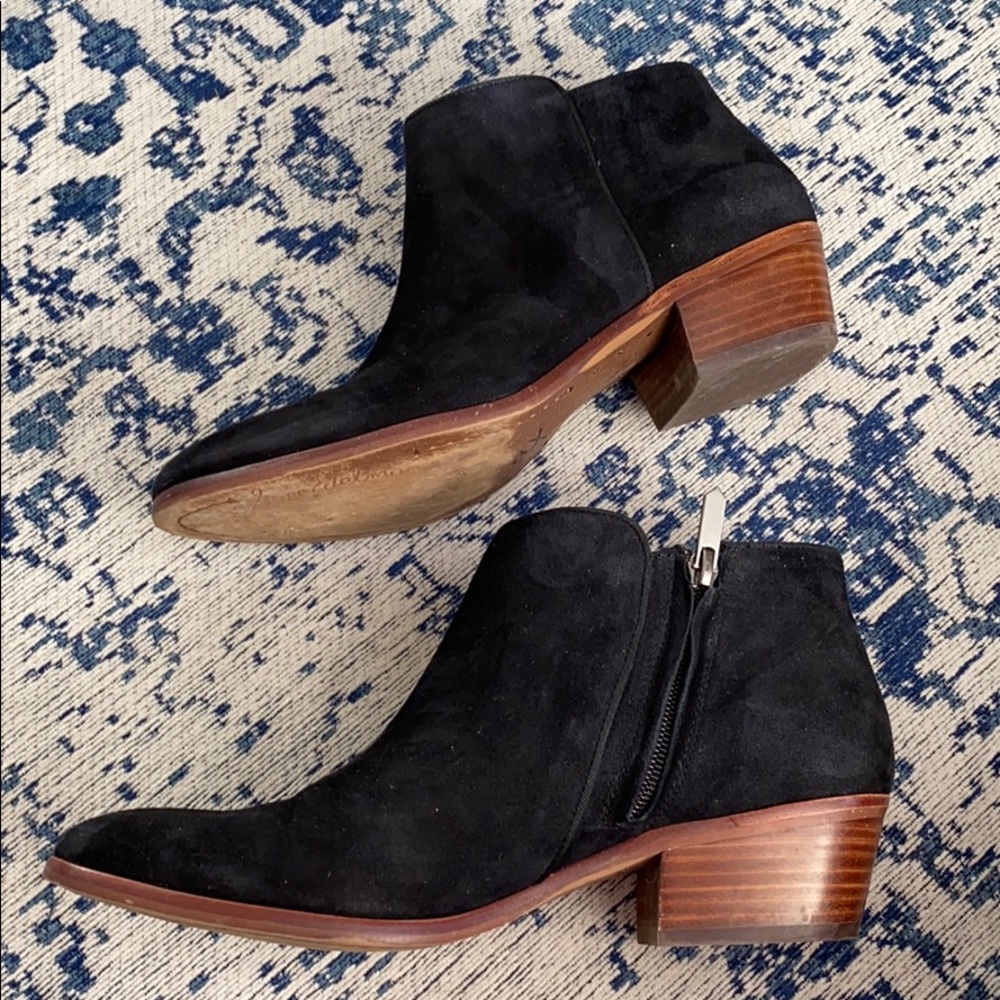 Sam Edelman Petty Ankle Booties, Black Suede, Sz 9